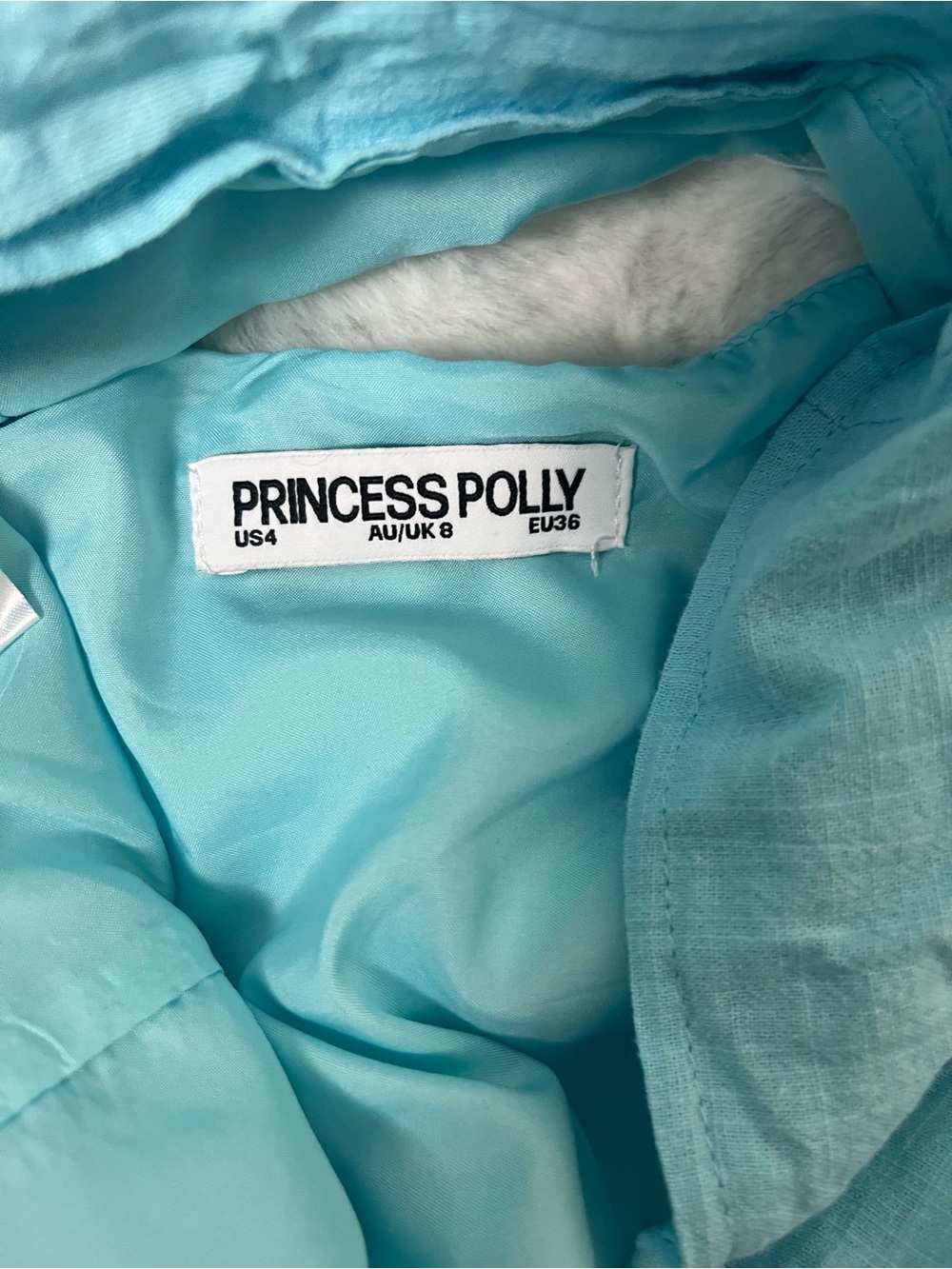 Princess Polly Light Blue Lace Trim Halter Top Mini Skirt Matching Co-ord Set 4 - Picture 4 of 11